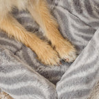 Dog resting in Wave Grey crate bed