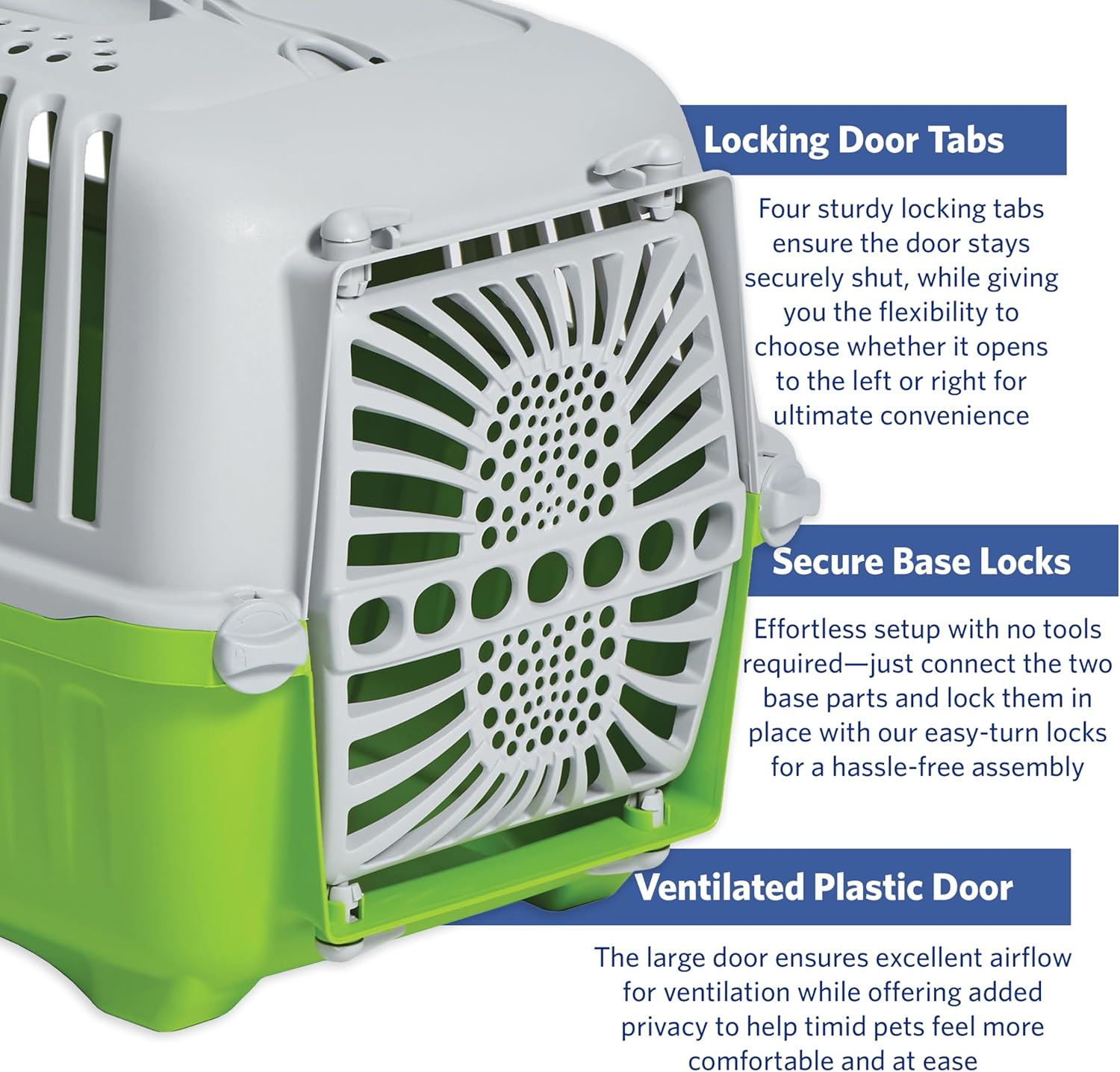 Green Spree carrier assembly without tools shown