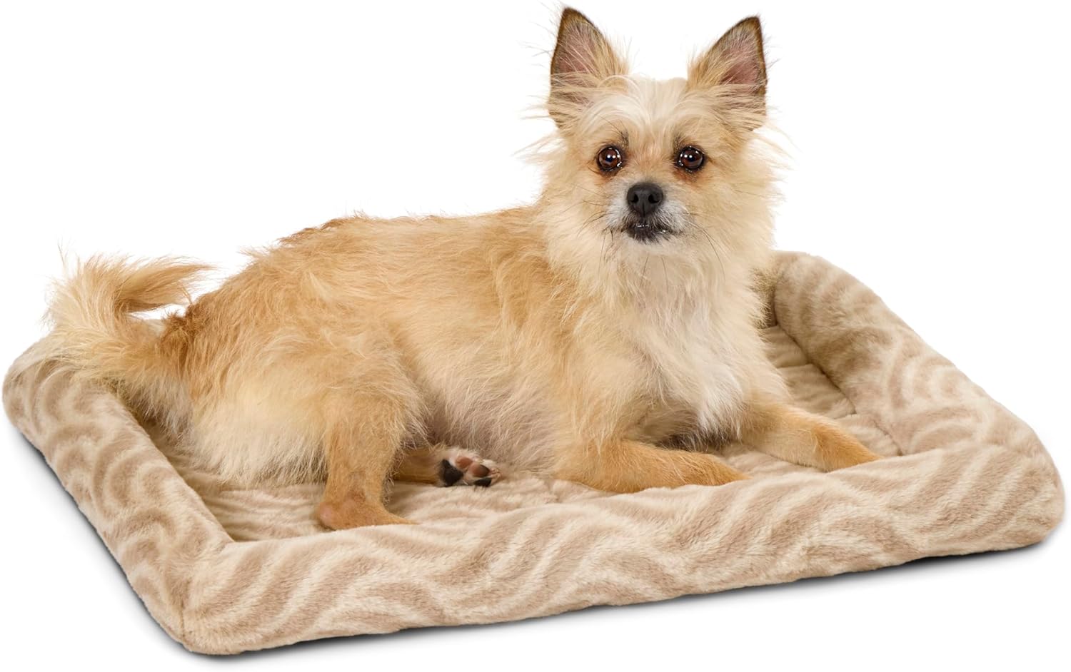 Pet Prime Wave Tan bed with soft fleece surface