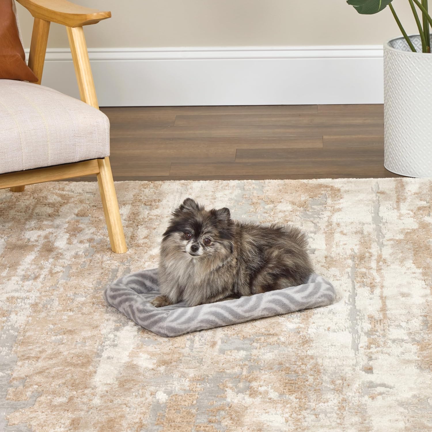 Wave Grey bolster bed by Pet Prime in crate