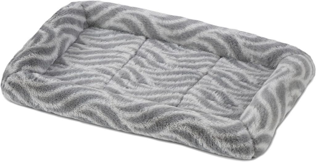 Wave Grey dog bed with elastic straps attached